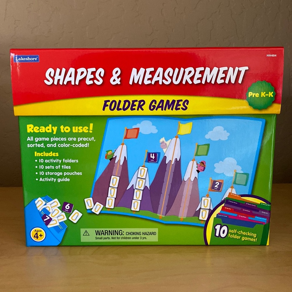 Lakeshore Learning Shapes and Measurement Folder Games PreK-K Opened/never used